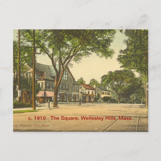 Das Quadrat, Wellesley Hügel, Masse Postkarte (Vorderseite)