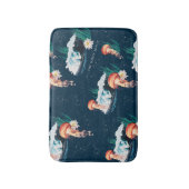 Das Quallen-Muster des weißen Lotus Ocean Badematte (Vorderseite Vertikal)