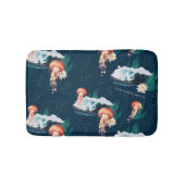 Das Quallen-Muster des weißen Lotus Ocean Badematte (Vorderseite)