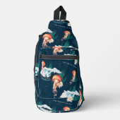 Das Quallen-Muster des weißen Lotus Ocean Crossbody Bag (Vorderseite)