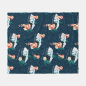 Das Quallen-Muster des weißen Lotus Ocean Fleecedecke (Vorderseite (Horizontal))