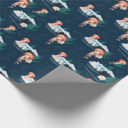 Das Quallen-Muster des weißen Lotus Ocean Geschenkpapier (Ecke)