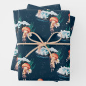 Das Quallen-Muster des weißen Lotus Ocean Geschenkpapier Set (Beispiel)