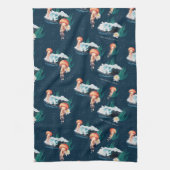 Das Quallen-Muster des weißen Lotus Ocean Geschirrtuch (Vertikal)