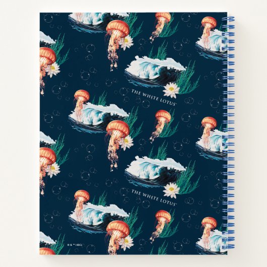 Das Quallen-Muster des weißen Lotus Ocean Notizblock (Rückseite)