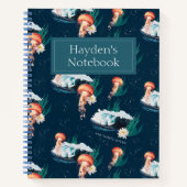 Das Quallen-Muster des weißen Lotus Ocean Notizblock (Vorderseite)