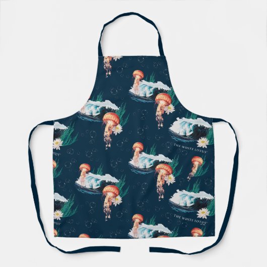 Das Quallen-Muster des weißen Lotus Ocean Schürze (Vorderseite)