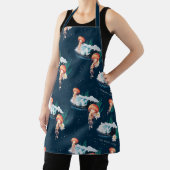 Das Quallen-Muster des weißen Lotus Ocean Schürze (InSitu)