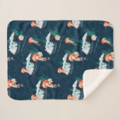 Das Quallen-Muster des weißen Lotus Ocean Sherpadecke (Vorderseite (Horizontal))