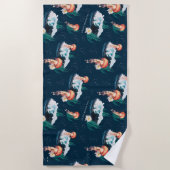 Das Quallen-Muster des weißen Lotus Ocean Strandtuch (Vorderseite)