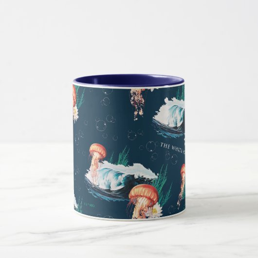 Das Quallen-Muster des weißen Lotus Ocean Tasse (Zentrum)