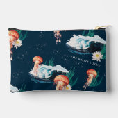 Das Quallen-Muster des weißen Lotus Ocean Zubehörtasche (Rückseite)