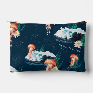 Das Quallen-Muster des weißen Lotus Ocean Zubehörtasche