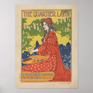 Das Quartier Latin 1890 Vintage-Magazin Poster