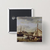 Das Quay des Kaufmannes in Rouen, 1834 Button (Vorne & Hinten)