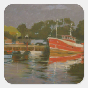 Das Quay Salcombe 2 des Fischers Quadratischer Aufkleber