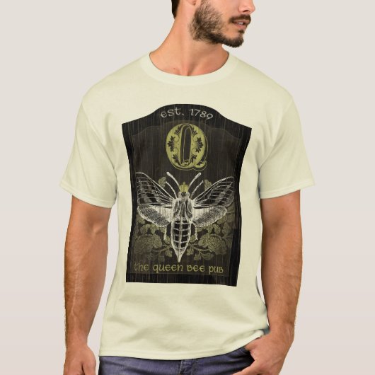 Das Queen Bee Pub-Schild T-Shirt (Vorderseite)