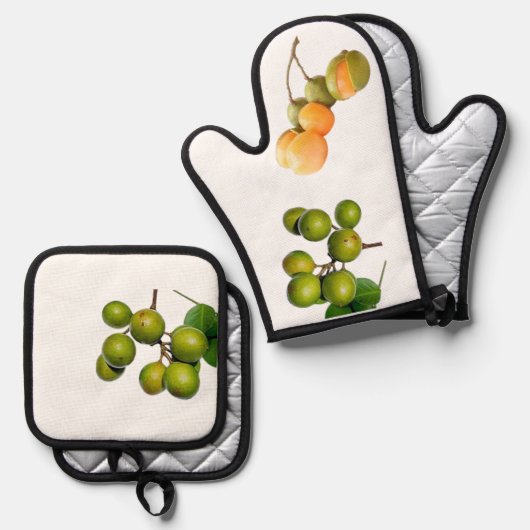 Das Quenette Ofenhandschuh & Topflappen-Set (Vorderseite/Rückseite)
