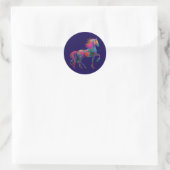 Das quiltende Pferd Runder Aufkleber (Tasche)