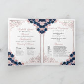 Das Quinceanera-Programm für Navy Blue & Pink Butt Einladung (Innenseite)