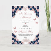 Das Quinceanera-Programm für Navy Blue & Pink Butt Einladung (Rückseite)