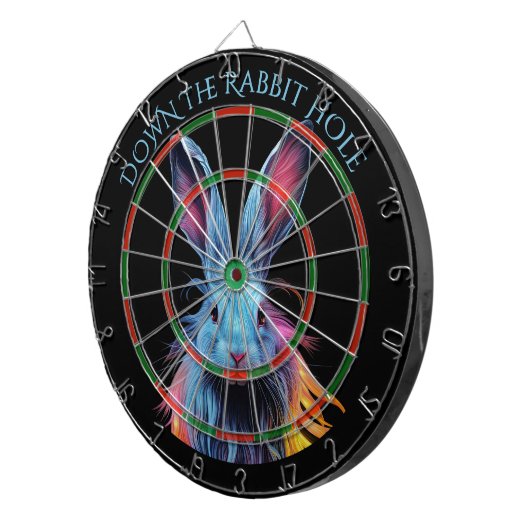 Das Rabbit Hole Blue Rabbit auf dem Feuer Dartscheibe (Vorderseite rechts)