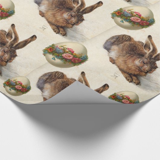 DAS RABBIT (JUGENDLICHE Hase) OSTEREIER MIT BLUME Geschenkpapier (Ecke)