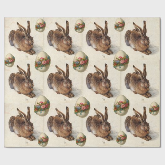 DAS RABBIT (JUGENDLICHE Hase) OSTEREIER MIT BLUME Geschenkpapier (Flach)