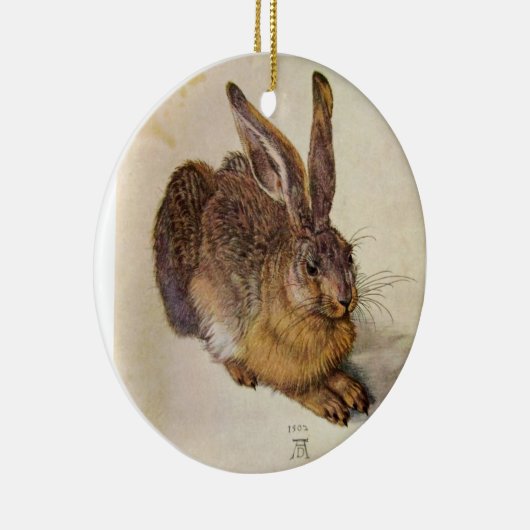 DAS RABBIT (Junge Hare) Keramik Ornament (Rechts)