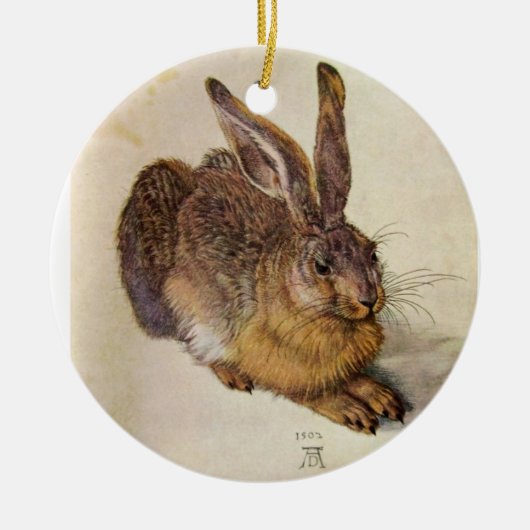 DAS RABBIT (Junge Hare) Keramik Ornament (Vorne)