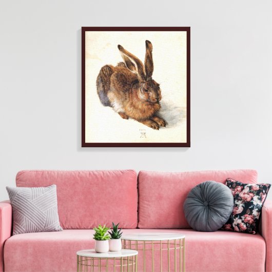 DAS RABBIT (Junge Hare) Leinwanddruck (Insitu (Wohnzimmer))