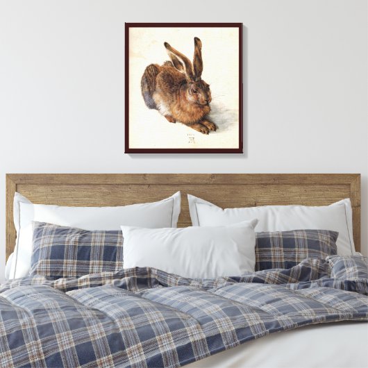 DAS RABBIT (Junge Hare) Leinwanddruck (Insitu (Schlafzimmer))
