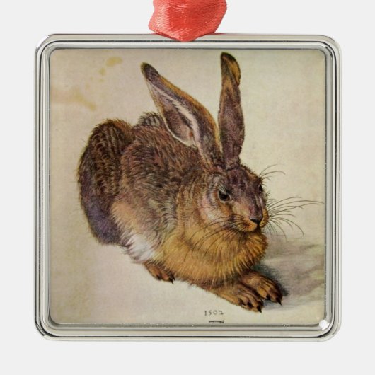DAS RABBIT (Junge Hare) Ornament Aus Metall (Vorne)
