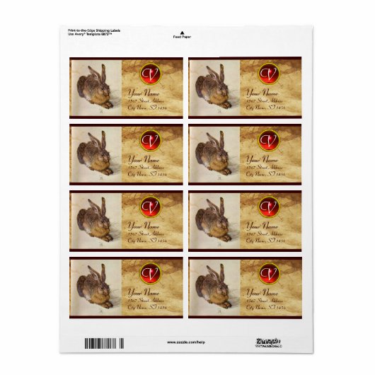 Das RABBIT-Monogramm Rotes Ruby (Vorne)