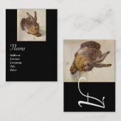 Das RABBIT Monogramm, Schwarz und Gold Visitenkarte (Vorne/Hinten)