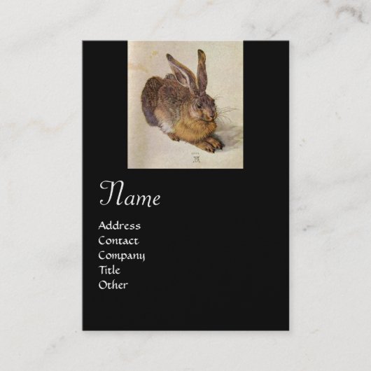 Das RABBIT Monogramm, Schwarz und Gold Visitenkarte (Vorderseite)