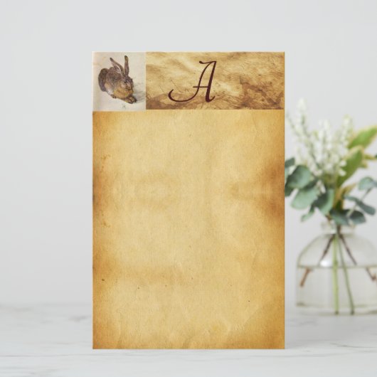 DAS RABBIT-Monogramm (Young Hare) Briefpapier (Stehend Vorderseite)