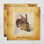 DAS RABBIT-Monogramm (Young Hare) Einladung (Vorne/Hinten)