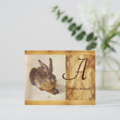 DAS RABBIT-Monogramm (Young Hare) Einladung (Stehend Vorderseite)