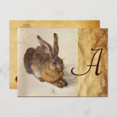 DAS RABBIT-Monogramm (Young Hare) Postkarte (Vorne/Hinten)