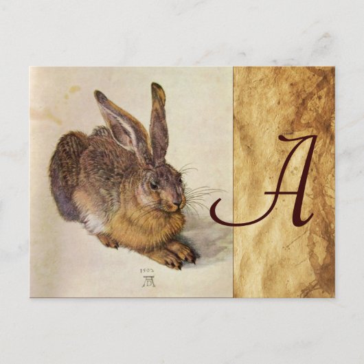 DAS RABBIT-Monogramm (Young Hare) Postkarte (Vorderseite)
