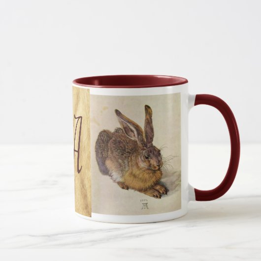 DAS RABBIT-Monogramm (Young Hare) Tasse (Rechts)
