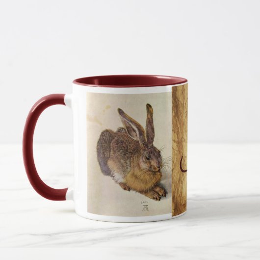 DAS RABBIT-Monogramm (Young Hare) Tasse (Links)