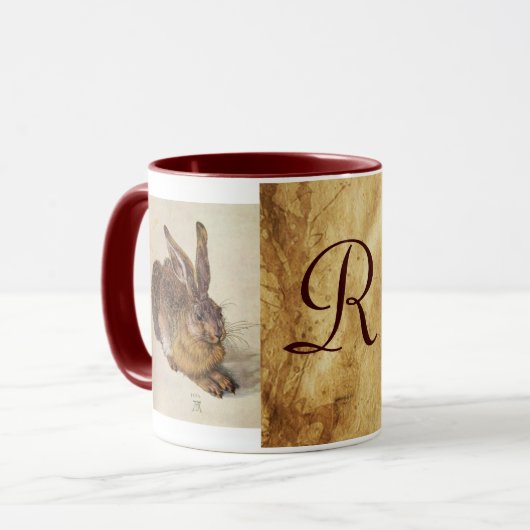 DAS RABBIT-Monogramm (Young Hare) Tasse (Vorderseite Links)