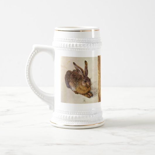 DAS RABBIT ( Young Hare ) und das Owl Monogramm Bierglas (Links)