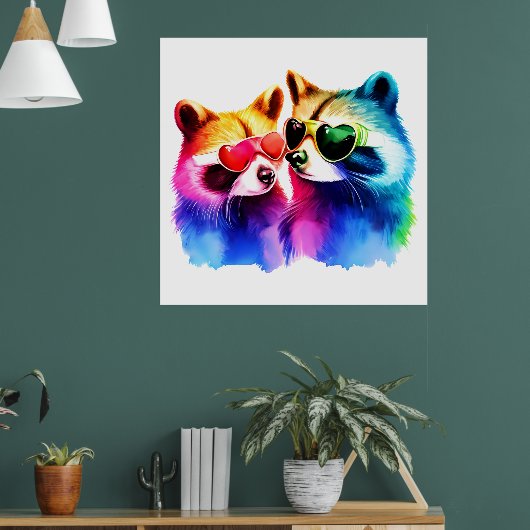 Das Raccoon-Paar Poster (Wohnzimmer 1)