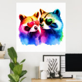 Das Raccoon-Paar Poster (Heimbüro)