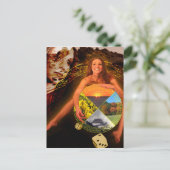 Das Rad der Glückskarte Tarot Art Postkarte (Stehend Vorderseite)