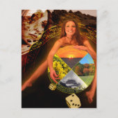 Das Rad der Glückskarte Tarot Art Postkarte (Vorderseite)