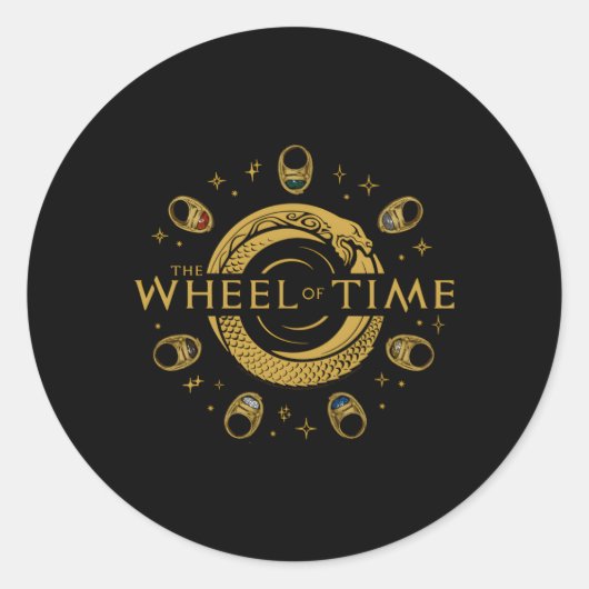 Das Rad der Zeit sieben Ringe Runder Aufkleber (Vorderseite)